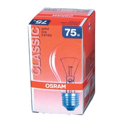 Лампа . 220V Е27 75W OSRAM