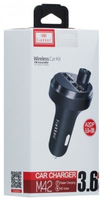 Авто FM модулатор . Трансмитер M42, Bluetooth, USB, 3.6A