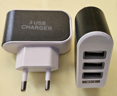 Адаптер, , 220V-5V 3.1A на 3USB/F