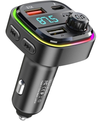 Авто FM  модулатор,  , Автомобилен Bluetooth 5.0, FM трансмитер M83, TYPE-C порт PD, MP3 Плеър, Хендс Фрий 