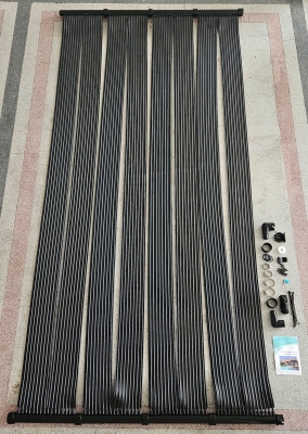 Плосък слънчев колектор, EMDE-Solar, Комплект от 4 соларни панела за басейн, Полиетилен, 300x147 см, Черен