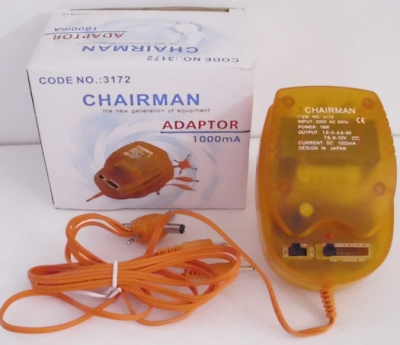 Адаптор,  CHAIRMAN,  Захранващ адаптер 3172, Универсален зарядно, 220V на 3/4,5/6/7,5/9/12V, 1000mA