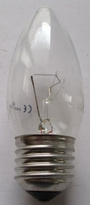Лампа . 220V E27 Свещ 40W  Прозрачна