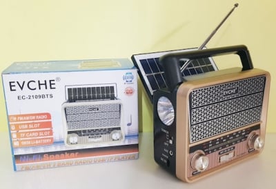 Радиоприемник . Соларно Радио с фенер,Bluetooth,USB EC-2109 BTS 