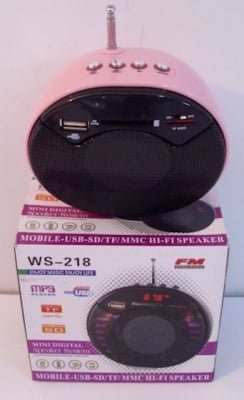Радиоприемник . WS-218 и SD/MMC  мини аудио система 