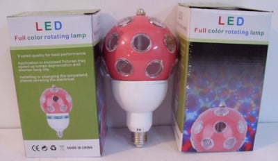 Лампа . Въртяща 3 цвята RGB -диско лампа