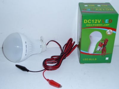 Лампа . LED 12V  5W с щипки  