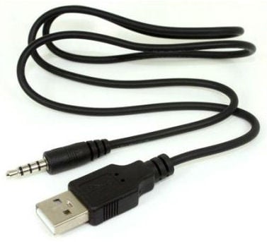 Кабел . USB (мъжки) - 3.5mm жак 4pin (мъжки), 0.6метра 