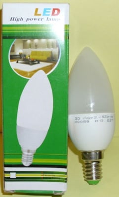 Лампа . LED 220V E14  5W 