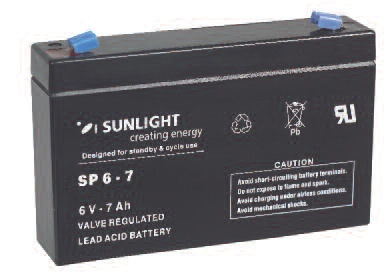 Акумулатор, SUNLIGHT Тягова батерия 6V 7AH SPA