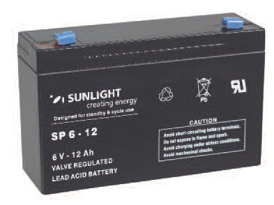 Акумулатор, SUNLIGHT Тягова батерия 6V 12AH