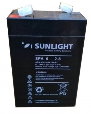 Акумулатор, SUNLIGHT Тягова батерия 6V 2,8AH SPA
