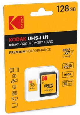 Микро-SD Карта KODAK с адаптер, 128GB