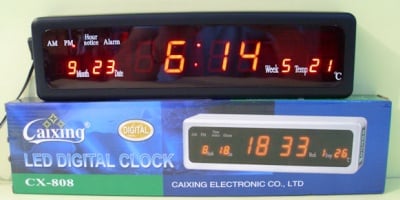 Часовник  GAIXING Дигитален LED диоден с термометър CX-808