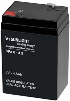 Акумулатор, SUNLIGHT Тягова батерия 6V 4,5AH SPA