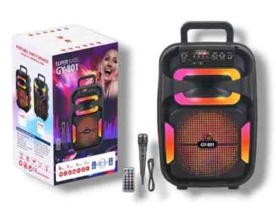 , , Активна караоке Bluetooth тонколона, музикална уредба, 8" субуфер, GS-801