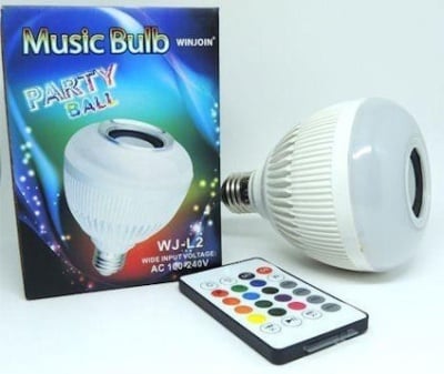Лампа . WJ-L2 6W E27 RGB светодиодна лампа с Bluetooth, високоговорител и дистанционно управление 