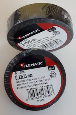 PVC лента, изолирбанд . золационна лента ELEMATIC черна 15mm/10м/0,13mm  XB1910