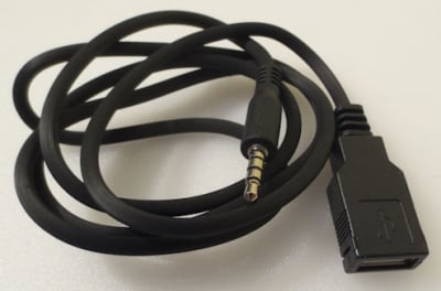 Кабел . USB (женско) - 3.5mm жак 4pin (мъжки), 0.6метра -дебел