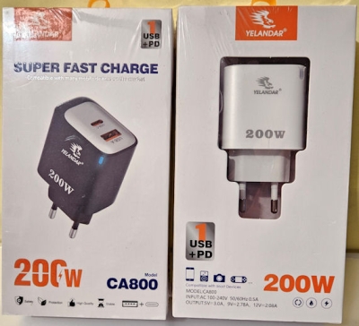 Адаптор,  , GSM CA800 220V-5V, 3.0A, 200W, Бързо зареждащ , USB/F+TUP-C