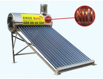 Слънчев вакуумен колектор EMDE-Solar MDSC470-58/1800-25-25 -250L.-термосифонен,неръждаем със серпентина