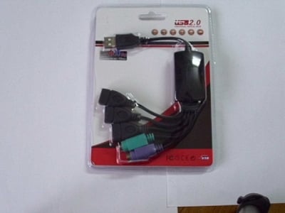 Кабел . компютърен преход 1USB Ж.на 3USB М.+2PS Ж.