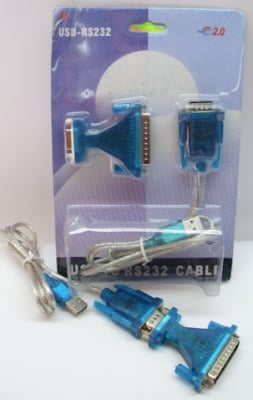 Кабел . USB женско на 9м+9ж на 25м USB-RS232