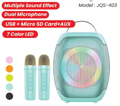 Тонколона, , Активна караоке Bluetooth тон колона JQS-403 с 2 микрофона
