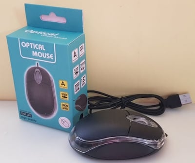 Компютърна мишка  . USB Оптична жична мишка 1200DPI, черна