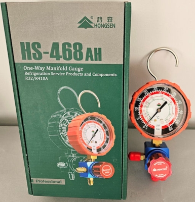 , , Манометричен блок, Манометър с кран HS-468AH R410/R32, високо налягане