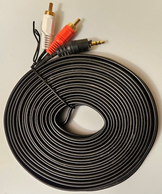 Кабел,  , 2RCA/3.5, 2 чинча мъжки на жак 3.5 - 10 м.