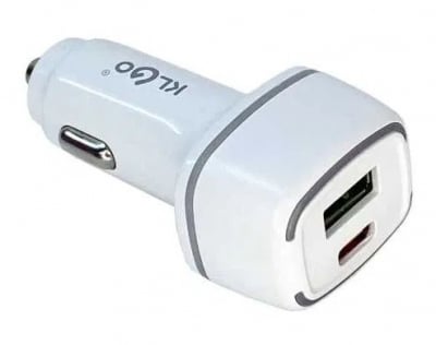 Адаптер . GSM Зарядно за кола TC-10PD, 12V/24V на 5V 3,0A Type C + USB Fast Charge KLGo