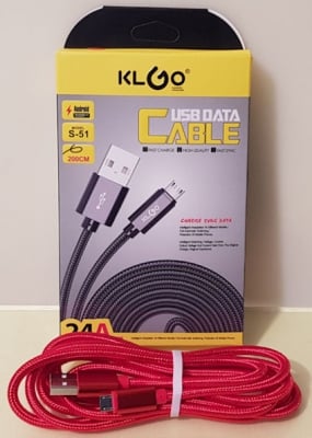 Кабел . USB DATA S-51 Samsung Galaxy 2m ТЕКСТИЛ