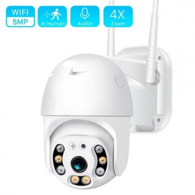 Камера . Въртяща се външна водоустойчива Wi-Fi / IP камера A8 5mp за наблюдение и детектор за движение