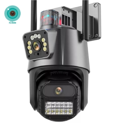 Камера,  , Въртяща се двойна, външна водоустойчива Wi-Fi / IP камера P11 8mp за наблюдение и детектор за движение