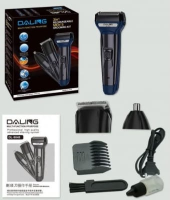 Машинка за подстригване  . DALING DL-9048 Безжичен 3в1 тример за коса, самобръсначка за нос, подстригване
