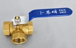 , , Сферичен трипътен кран FFF 3/4", стоманена ръкохватка