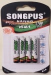 Батерия . Акумулаторна R03 2700mAh 1,2V SONGPUS