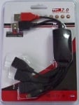 Кабел . компютърен преход 2-USB женски на 3-USB+1USB мъжки