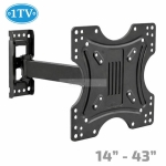 Стойка за телевизор , 1TV-111, Въртяща, 14"-43" инча, с подвижно рамо, до 20кг