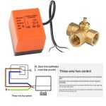 . . Ел. задвижка 3-пътна KWS-40008 3WINE-2 POINT CONTROL 3/4" 95° 220V/6W